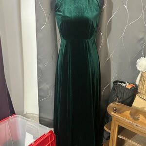 Lulu's Emerald Green Velvet Maxi Dress